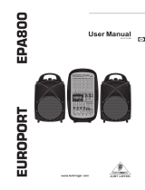 Behringer EUROPORT EPA800 User manual
