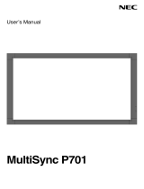 NEC MultiSync® P701 User manual