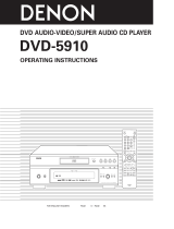 Denon DVD-5910 Owner's manual