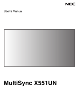NEC MultiSync® X551UN Owner's manual