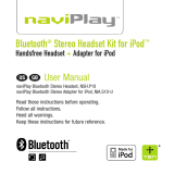 TEN Technology naviPlay Bluetooth Stereo Headset Kit for iPod User manual