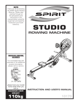 Spirit STUDIO ROWING MACHINE Instruction And User's Manual