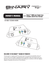 Binary B-400-1COAX-HDIR Owner's manual