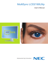 NEC MultiSync® LCD2190UXp Owner's manual