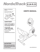 NordicTrack GX4.0 NTCCEX03810.1 User manual