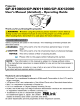 Hitachi CP-SX12000W User manual