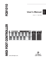 Behringer MIDI FOOT CONTROLLER FCB1010 User manual