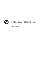 HP EliteDisplay S240ml 23.8-in IPS LED Backlit MHL Monitor User guide