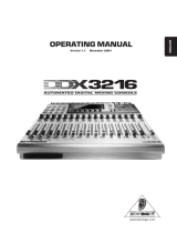 Behringer DANALOG DDX3216 Owner's manual