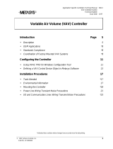Johnson Controls METASYS VAV110 Technical Manual