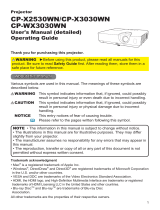 Hitachi CPWX3030WN User manual
