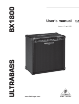 Behringer ULTRABASS BX1800 User manual