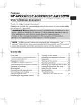 Hitachi CP-A302WN User manual