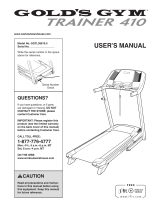 Gold's Gym Stride Trainer 410 User manual