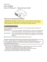 Hitachi CP-X265W User manual
