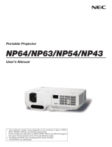 NEC NP43 User manual