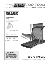 Sears Proform Treadmill 585 User manual