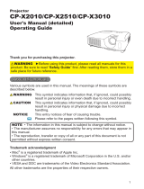 Hitachi CP-X3010 series User manual