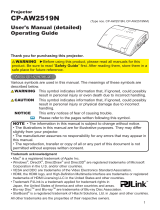 Hitachi CP-AW2519N  guide User manual