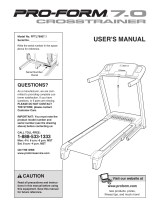 Pro-Form 7.0 Crosstrainer Treadmill User manual