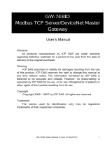 ICP DAS USA GW-7434D         - DeviceNet Master to Modbus TCP Gateway User manual
