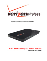 Verizon Wireless MiFi 2200 Intelligent Mobile Hotspot OTA User manual