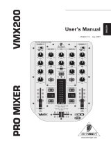 Behringer PRO MIXER VMX200 User manual