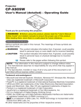 Hitachi CP-X809W User manual