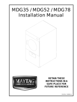 Maytag MDG52 Installation guide