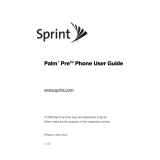 Palm Pre P100EWW User manual