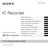 Sony ICD-UX300 Operating instructions