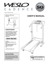 Weslo Cadence 5.0 Treadmill User manual
