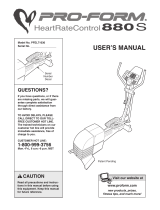 Pro-Form 880 S User manual