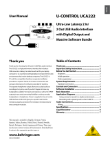 Behringer U-CONTROL UCA222 User manual