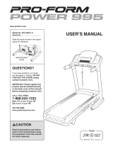 Pro-Form power 995 PFTL99911.0 User manual