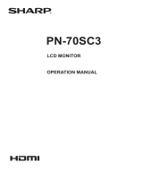 Sharp PN70SC3 Owner's manual