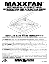 Airxcel maxxfan 4000KI Installation Instructions And Operating Manual