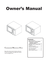 Amana Commercial Microwave Oven Owner's manual