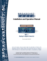 Broadcast Tools ADC-1 Operating instructions
