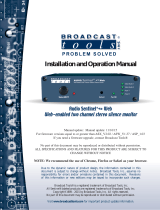 Broadcast Tools Audio Sentinel Plus Web Operating instructions