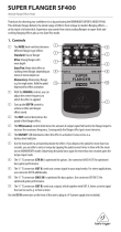 Behringer Super Flanger SF400 User manual