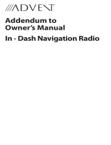 Advent In - Dash Navigation Radio Addendum To Owner's Manual