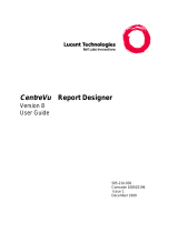 Lucent Technologies CentreVu Version 8 Report Designer User manual