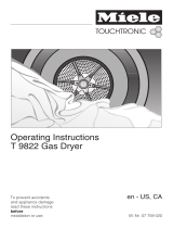 Miele TOUCHTRONIC T 9822 Owner's manual