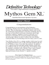 Definitive Technology Mythos Gem XL Owner's manual