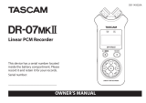 Tascam DR-07mk II Owner's manual
