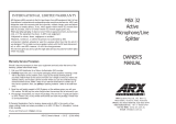 ARX MSX32 Owner's manual