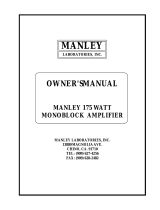 Manley 175W "open" monoblock amplifier 1994 - 1995 Owner's manual