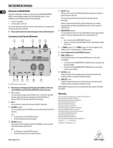 Behringer Micromon MA400 User manual