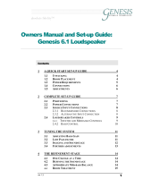 Genesis G6.1 Owners Manual And Set-Up Manual